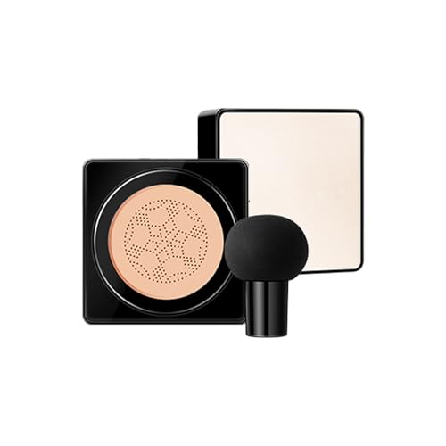 BB Cream - Cojín de aire de cabeza de setas Fundación de maquillaje, Fundación de cobertura completa Control de aceite hidratante impecable, Base líquida hidratante, Base para la piel madura (#3)