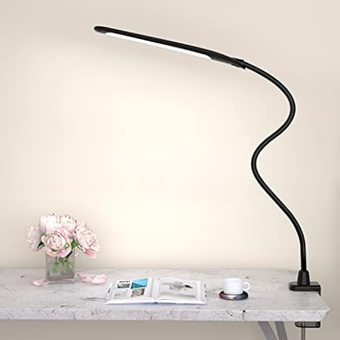 Lámpara de Escritorio HAILOLY Flexible con Abrazadera Cover