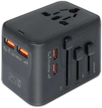 AiQInu Adattatore Universale Da Viaggi, con 2 USB-C 2 USB-A Inter...