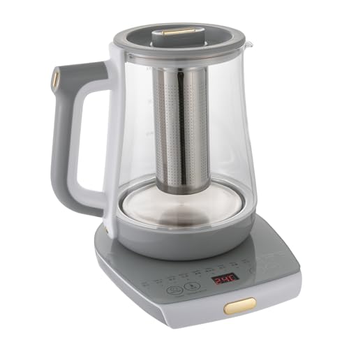 Tetera eléctrica de vidrio 1.8L multifuncional con pantalla digital miniatura 6