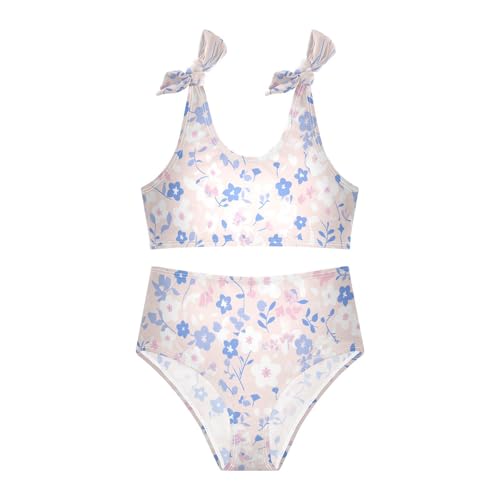 KLL Allover Graphic Floral Girls 2 Piece Bikini Set Beach Bathing Suit Swimwear Adjustable Strap3