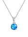 Mints Blue Opal Pendant Necklace 4 Prongs Setting Solitaire Fine Jewelry for Women