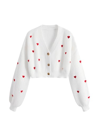BEAUDRM Women's Heart Cardigan Sweater Drop...