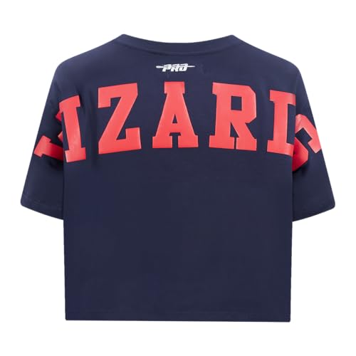 Pro Standard Womens NBA Washington Wizards Wingspan Short Sleeve Boxy Tee Midnight Navy Xs