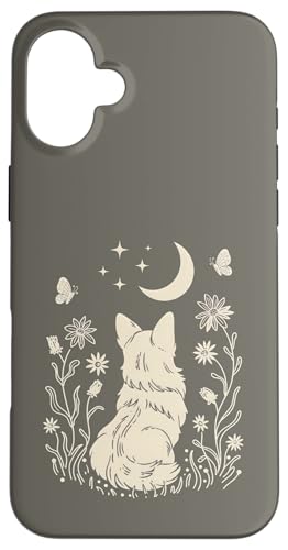 Boho Corgi Moon Cottagecore ���D���̃��C���h�t�����[�f�U�C�� �X�}�z�P�[�X iPhone 16 Plus �p