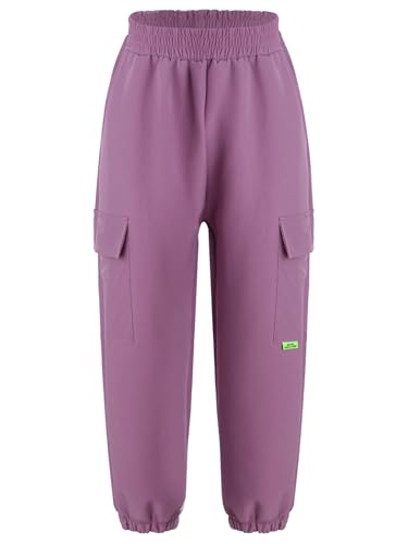 Little Girls Boys Cargo Long Pants with Pockets Camping Dungarees Joggers Sweatpants