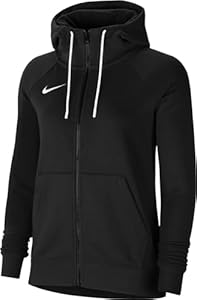 Nike Damen Nk Flc Park20 Fz Hoodie Sweatshirt, Black/White/White, XS EU