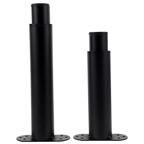 Uonlytech 2stücke Verstellbare Bettrahmenfüße Aus Schwarzem Kaltwalzstahl Belastbare Möbelbeine Bettrahmen Mittelsupport Für Stabiles Schlafgestell Inklusive Schrauben Und Eva-Pads