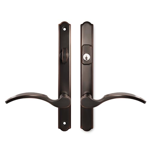 House Guard American Cylinder Multipoint Lock Hardware, 8-1/2" Thru Bolt CTC, 3-5/8" Lever/Cylinder Spacing, Universal Swap Handle Set for Andersen/Amesbury Truth/Emtek/Quaker Doors, ORB