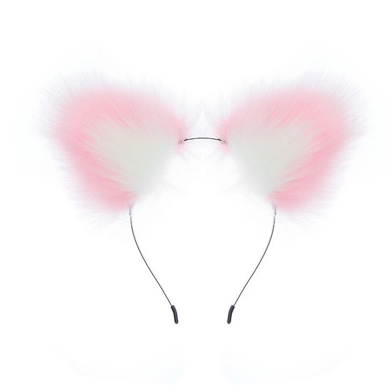 Ooiixx Butt Plug Fox Tail Cosplay Anal Plug Anal Butt Plug Adult Sex Toys for Beginner Women Men Couple (18" Black-1): 18"Pink Full Kit