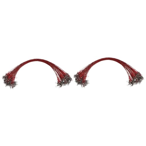 POPETPOP 2sets Fishing Gear Tackle 2X Fishing Wire Leaders Catfishing Rigs with High-Strength Wire 100pcs*2