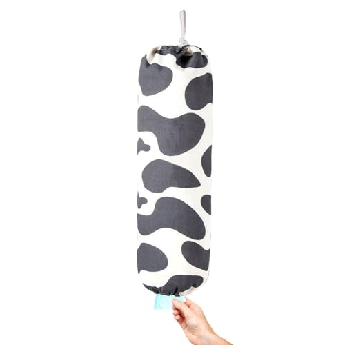 TOGETRUE Plastic Bag Organizer, Wall Mount Dispenser, Heavy Duty Grocery Storage, Hanging Shopping Holder for Home Kitchen (Black Spots)