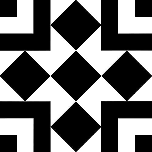 Image of Quizz Monochrome Black & White Matt Tiles Patterned Square Porcelain Wall Floor Tile Mix 6 – 200 x 200