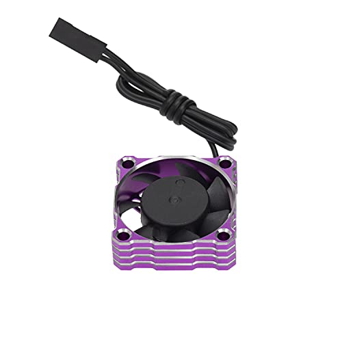 Kwbrc 30 * 30Mm 25000Rpm 5-9V Electric Motor Cooling Fan Heatsink, Esc Cooling Fan, Motor Heat Dissipation Metal Cooling Fan For 1/8 1/10 1/12 Scale Rc Car 540 550 Motor(Purple) #TOP3