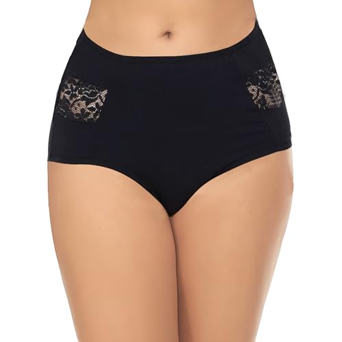 Image of NICSY Womens Underwear Cotton Bikini Panties Lace Soft Hipster Panty Ladies Stretch Full Girls Briefs (Multicolor)