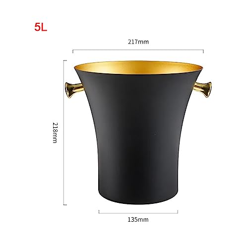 Cubo de champán de acero inoxidable negro con diseño elegante para mesa 3