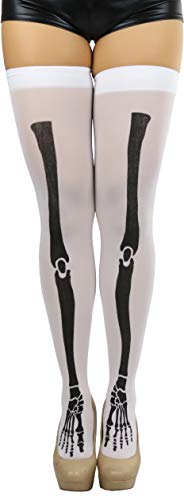 Image of ToBeInStyle Women's Scary Skeleton Leg Bones Halloween Hosiery Tights & Thigh High Stockings