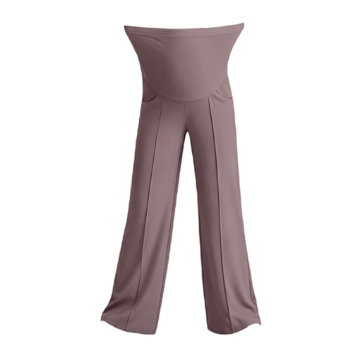 Pantalon de maternité d'hiver extensible taille haute droit