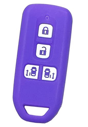 【IKT】ホンダ車用 スマートキーシリコンカバー 両側スライドタイプ 4ボタン パープル/NBOX/NBOXカスタム/など 専用設計でピッタリサイズ 傷防止 さらさらシリコンで手触り快適 エヌボックス/エヌボックスカスタム 本田HONDA車用(HS-010