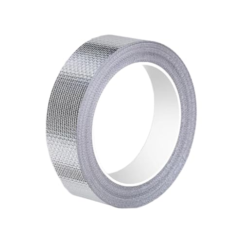 perfk Nastro adesivo in alluminio e fibra di vetro, 20 m, sigillante e rattoppante ignifugo, autoadesivo per condotti ' calda fredda, Larghezza 3 Cm