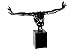 Produktbild Casablanca modernes Design GILDE Skulptur Cliffhanger Kunstharz, Marmor schwarz 52362, Höhe 45 cm