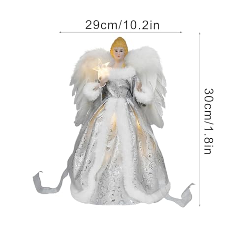Ángel de copa para árbol de Navidad LED de 12 pulgadas y diseño clásico 3