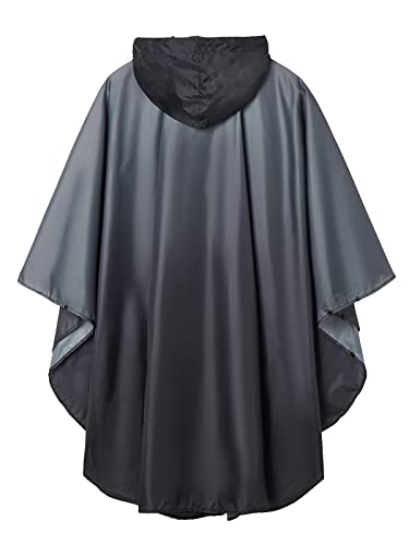 Image of SaphiRose Adult Rain Poncho Waterproof Hooded Zipper Raincoat with Pockets | OEKO-TEX Certified 100% Polyester, Lightweight Packable Storage Pouch, Heat-Sealed Seams, Quick-Dry for Outdoor Hiking