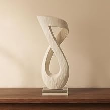 Abstract Sculpture Resin Statuary for Living Room Statues for Home Decor, Living Room Decorative Objects, Coffee Table Figurine, Decorative Sculptures for Shelf, Indoor/Outdoor 19", White