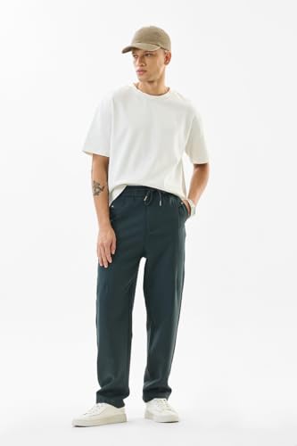 Image of SNITCH Men Chinos | Slim Fit Mid Rise Solid Pattern | Cotton Blend with Medium Stretch & Smooth Texture | Button & Zip Closure for Casual & Street Wear