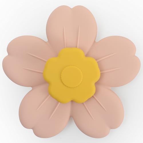 Image of Suction Spinning Toy, Silicone Toddler Sensory Toys for Bath Toys Birthday Gift (Mustard&Blush)