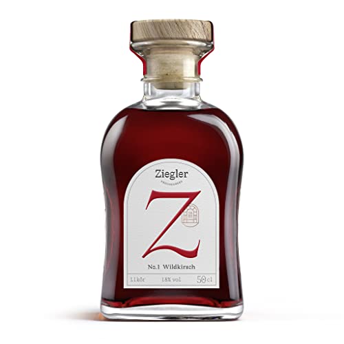 Ziegler No.1 Wildkirsch Likör 18% (1x 0,5l) - Edler Kirschlikör mit intensiver Frucht und feiner Mandelnote