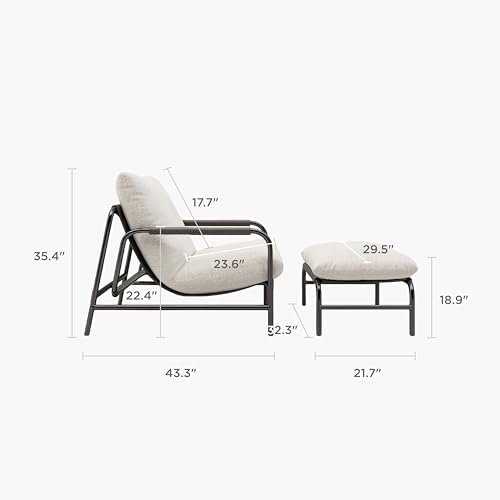 Sillón Plegable Chenille Blanco miniatura 2