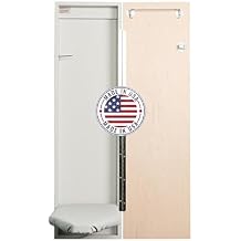 Iron-A-Way Surface Mount or Built-In Ironing Center Cabinet with 42 Inch Ironing Board and Flat Maple Veneer Door-IAW42WDU
