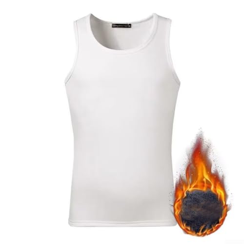 Ropa interior térmica cálida de algodón para hombre, chaleco sin mangas, forro polar, capa base, camiseta sin mangas, ropa interior térmica para hombre, Negro, XXL
