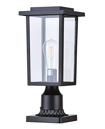 Manble Outdoor Post Light Post Lantern Outdoor Lighting with E26 Base Matte Black Finish Pole Lamp for Patio Waterproof (Bulb not inclunded)