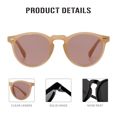 J&L Glasses Classic Polarized Round Sunglasses for Men Women Circle Style Unisex Sun Glasses UV4003