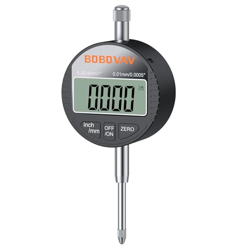 BOBOVAV Indicateur Numérique À Cadran 0.01/.0005'' Avet Écran LCD Résolution De 0,01 Mm Sonde De Mesure À Comparateur Commutateur Mm/pouces Pour...