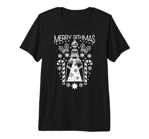 T-shirt Star Wars de Noël Darth Vader en coton haut de gamme coupe ajustée et durable