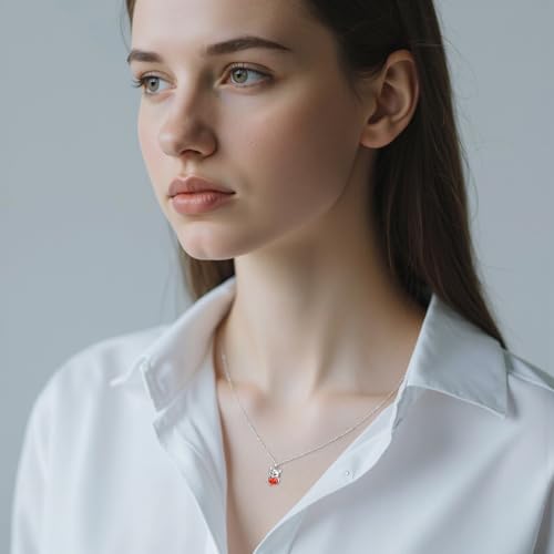 Fox Necklace Sterling Silver Cute Animal Birthstone Pendant Jewelry Gifts for Women3