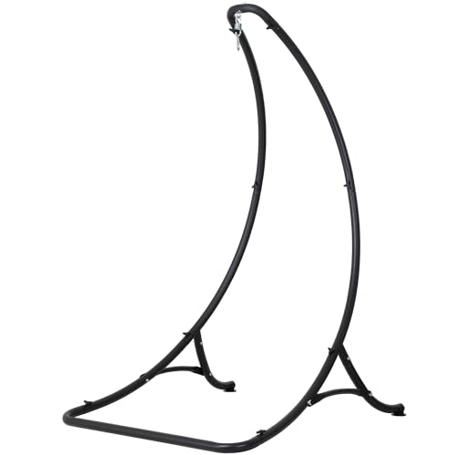 ANOW Heavy Duty Hammock Chair Swing Stand Only Hanging Chair Stand for Outside Max 400 Lbs Black