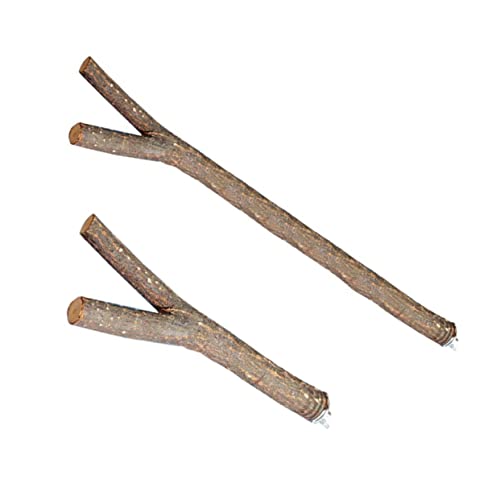 HANABASS 2Pcs Parrot Perch Stands Durable Bird Cage Accessory Easy Install Fork Stands for Pet Birds for Parrots Cockatiels and Finches