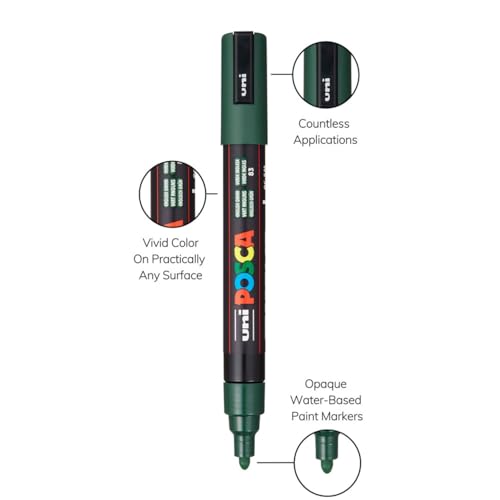 Image of Posca PC-5M Marker | 1.8-2.5 mm Bullet Shaped Tip (Earth Tone, Pack of 8)