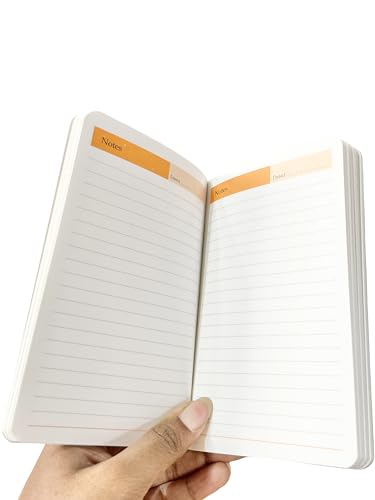 Image of Cubic A7 Palm-Sized Leather Journal - Premium Softbound Notebook for Personal & Professional Use | Light Tan | Pocket-Friendly | Pack of 3