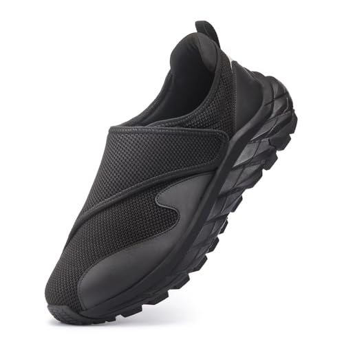 Men Diabetic Shoes Wide Width Shoes with Adjustable Closure for Swollen Feet Non-Slip Air Cushion Bottom Sneakers