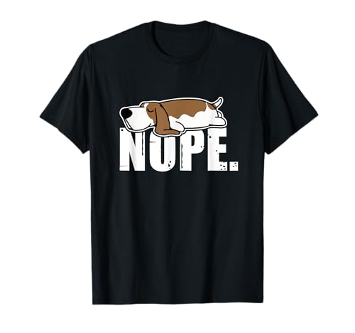 Nope Lazy Basset Hound Dog Sleeping Funny Dog Lovers T-shirt Maglietta