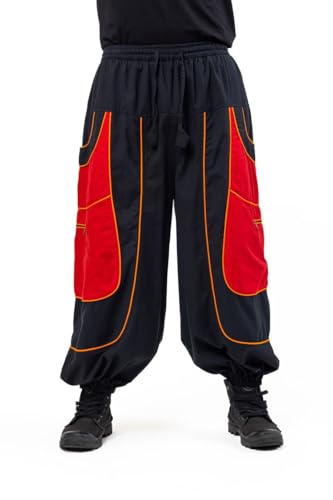 Pantalon nomade unisexe large noir fluide style sarouel du S au 3XL