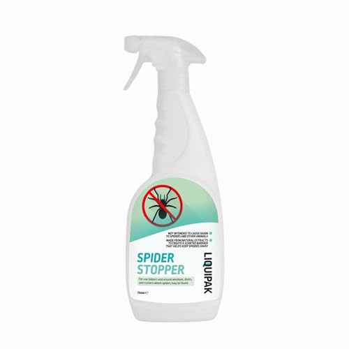 Spider Stopper Spray with Peppermint Oil Non-Toxic Indoor Spider Deterrent for Windows Doors & Corners Scented Barrier 750ml - 5L Refill Stop Spiders Alternative to Spider Repellent (1 x 750ML)