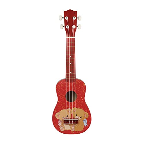 YUTRD ZCJUX Ukelele Cute Bear Pattern Basswood Mini Guitar 4 Cuerdas Instrumentos Musicales con Bolsa Correa String Capo Cover