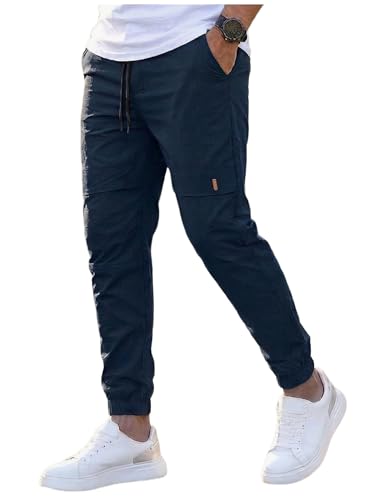 Image of ANNI Designer Men Cargo Pants Cotton Solid | Cargo Pants for Men | Mens Cargo Trouser | Multi Pocket Cargo Pant Regular Fit | Casual Stylish Bottom Wear for Mens Comfortable Clothing