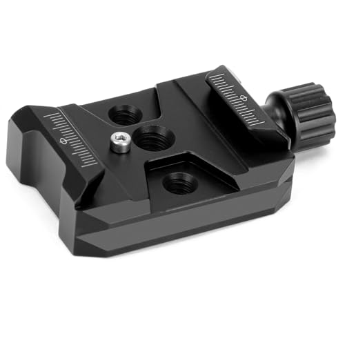 Koolehaoda Abrazadera de placa de liberación rápida Arca Swiss QR adaptador de abrazadera con agujero de tornillo de 3/20.3 cm y 1/10.2 cm compatible con estabilizador de cámara réflex digital,